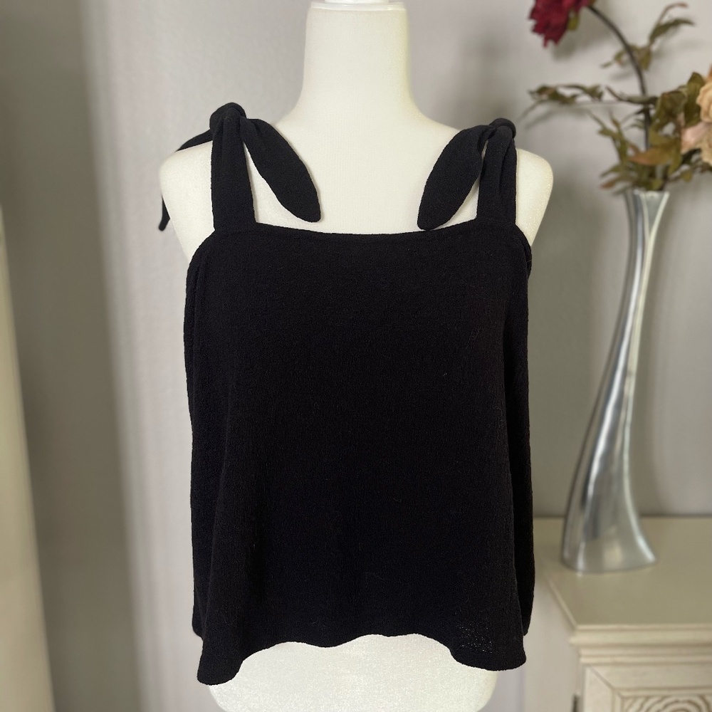 Express Black Tie-Shoulder Cami Top